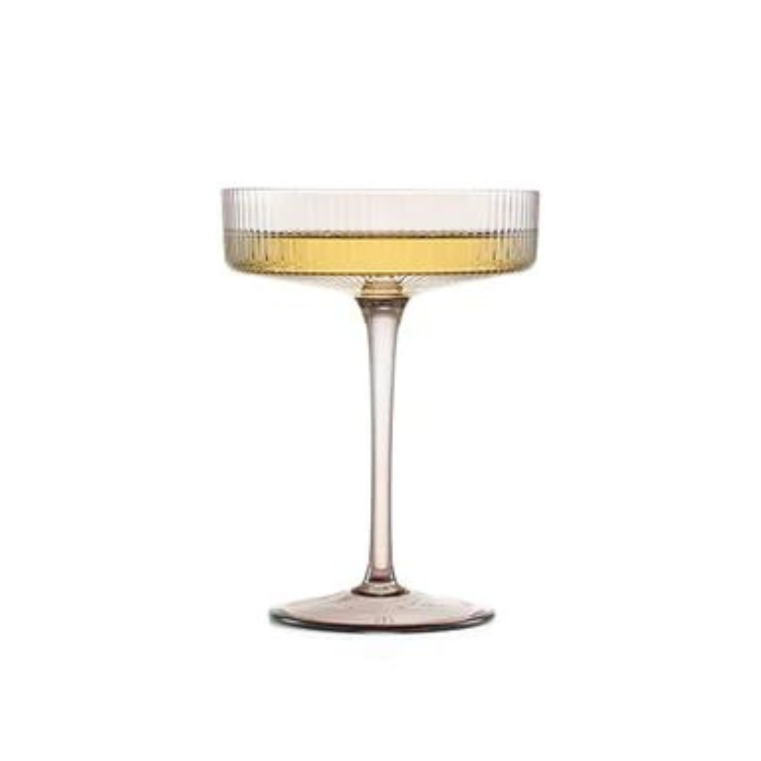 Art Deco Ribbed Coupe Glass
