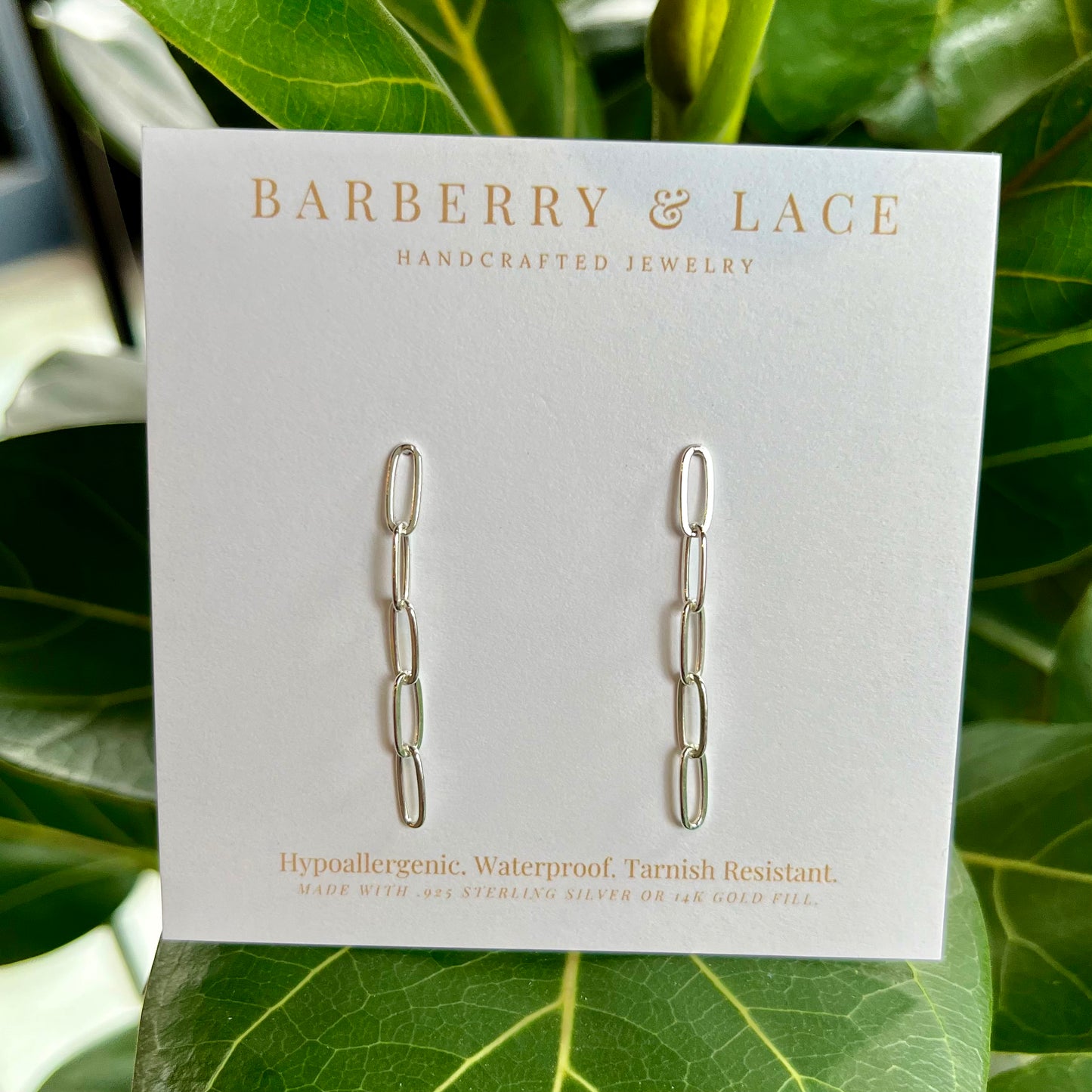 Silver Paperclip Chain Earring